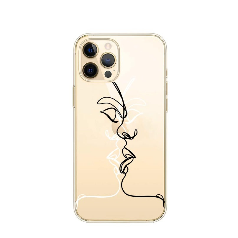 Image of Apfelkiste © - iPhone 12 Pro Max Gummi Case Hülle Ultra Thin Modern Art - Schwarz / Weiss bei Apfelkiste.ch