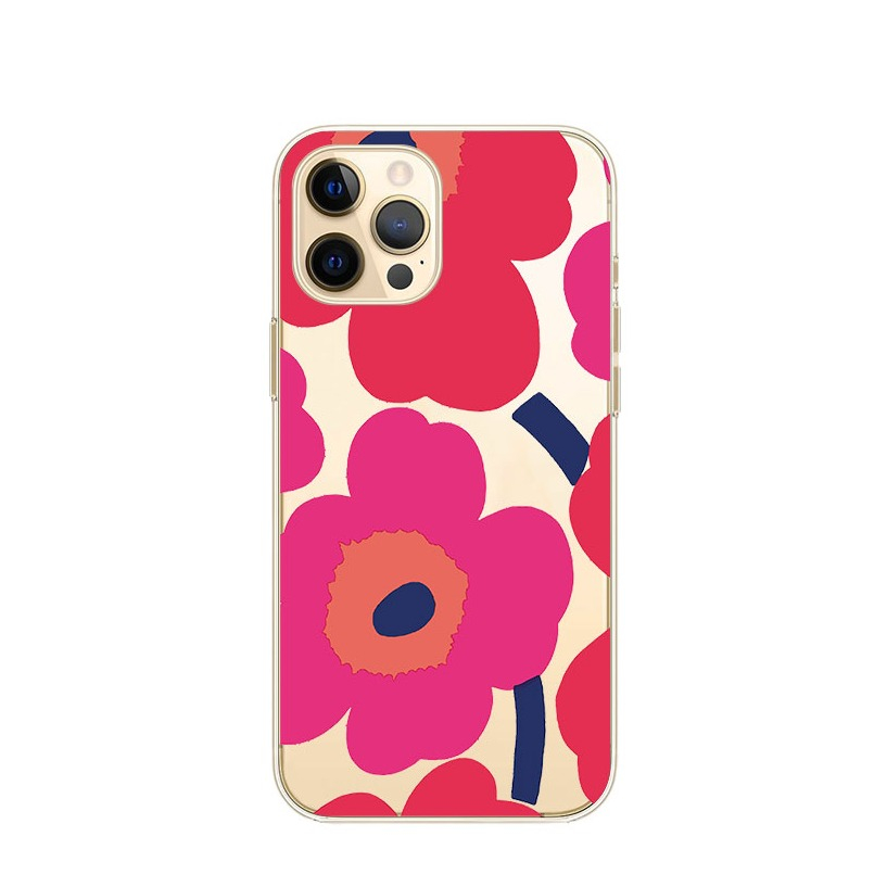 Image of Apfelkiste © - iPhone 12 Pro Max Gummi Case Hülle Ultra Thin Pinke Blumen - Transparent bei Apfelkiste.ch