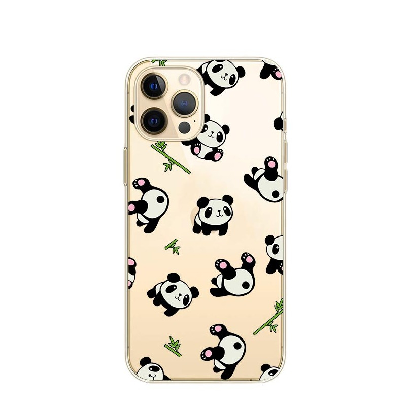 Image of Apfelkiste © - iPhone 12 Pro Max Gummi Case Hülle Ultra Thin Süsse Pandabären - Transparent bei Apfelkiste.ch