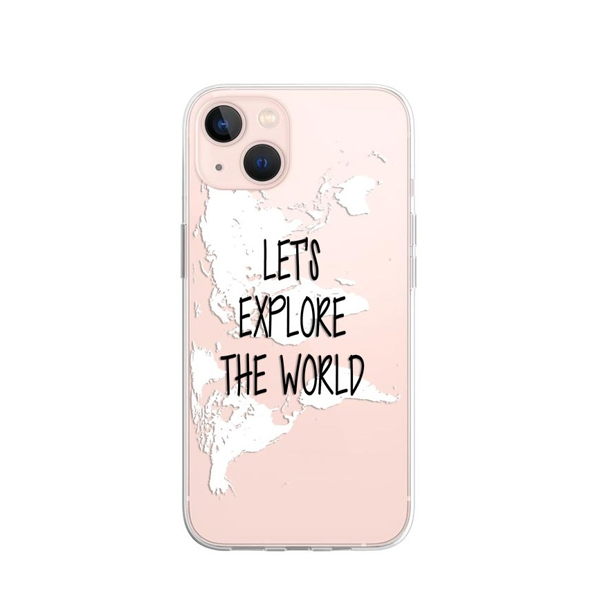 Image of Apfelkiste © - iPhone 13 Gummi Case Hülle Ultra Thin Let's Explore The World - Transparent bei Apfelkiste.ch