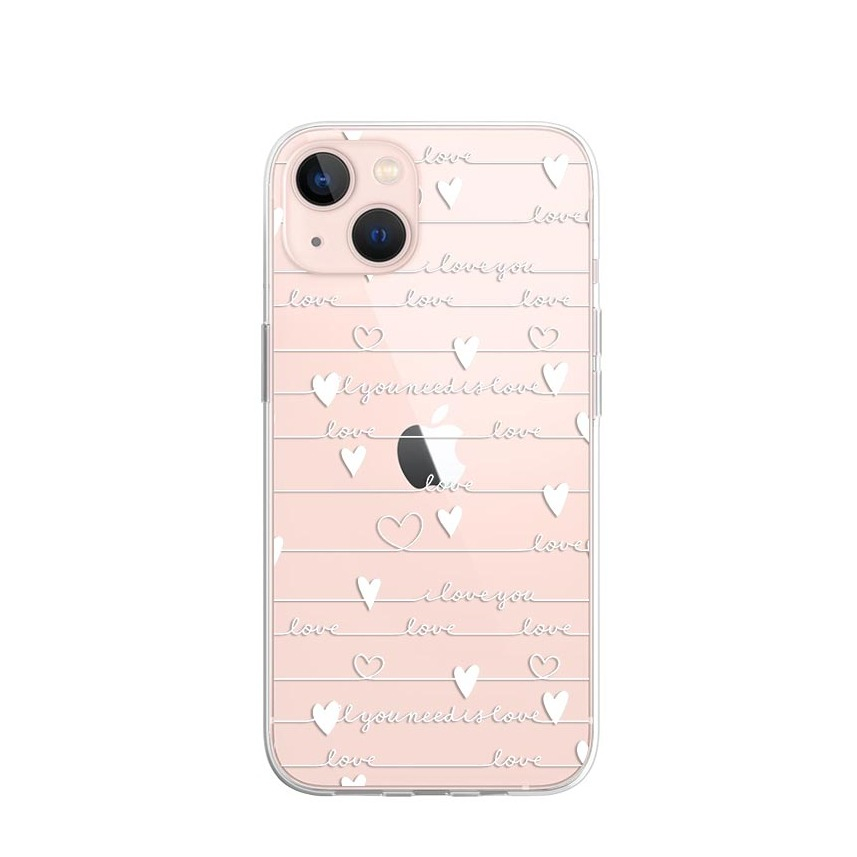 Image of Apfelkiste © - iPhone 13 Gummi Case Hülle Ultra Thin Love Hearts - Transparent bei Apfelkiste.ch