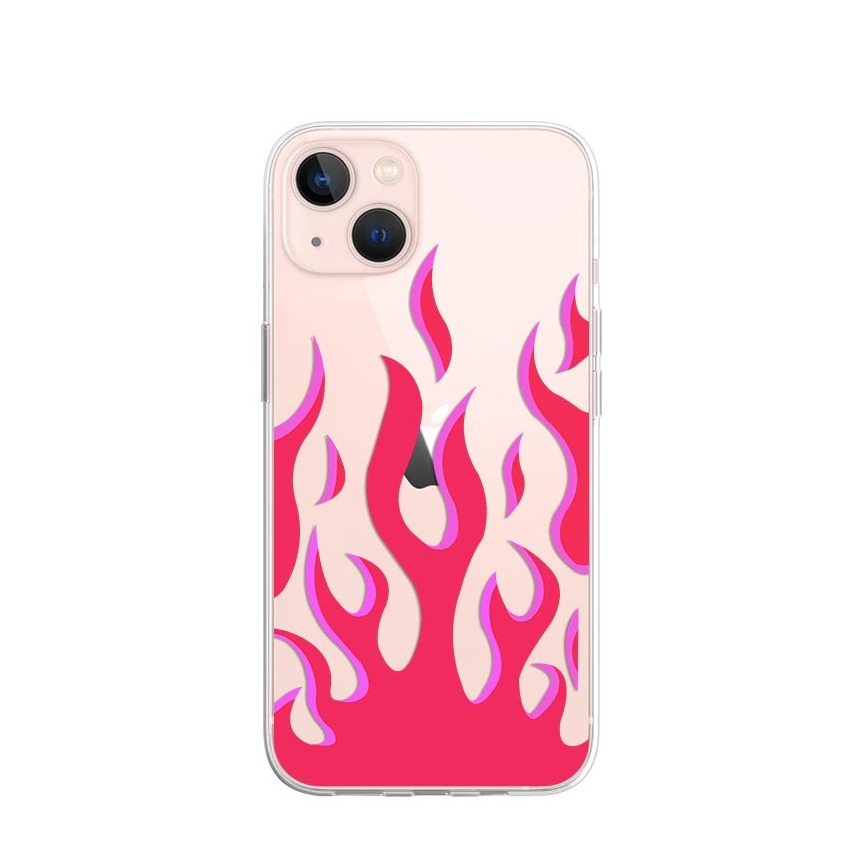 Image of Apfelkiste © - iPhone 13 Gummi Case Hülle Ultra Thin Tattoo Flames - Rot bei Apfelkiste.ch