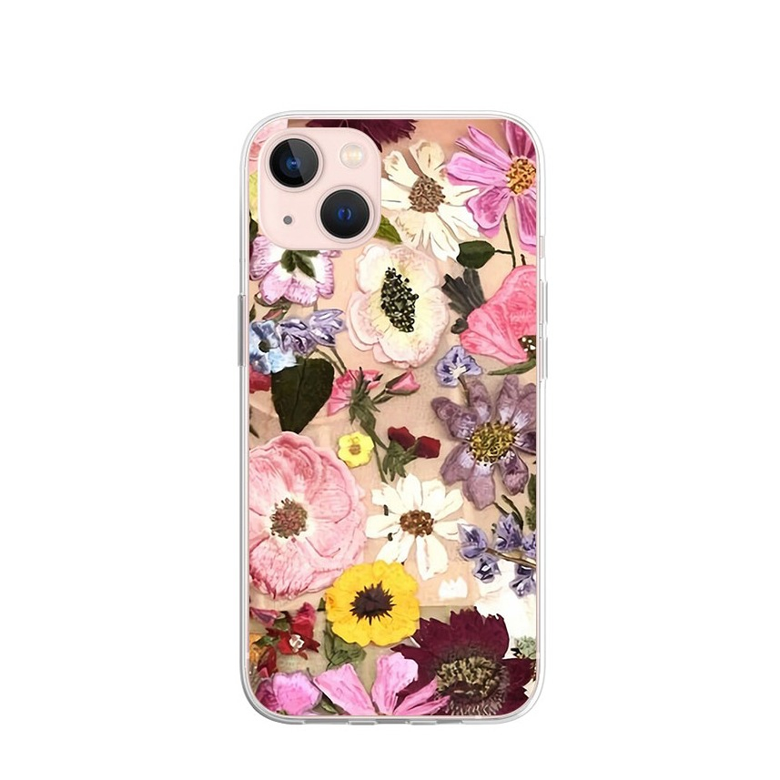 Image of Apfelkiste © - iPhone 13 Gummi Case Hülle Ultra Thin Gepresste Blumen - Transparent bei Apfelkiste.ch