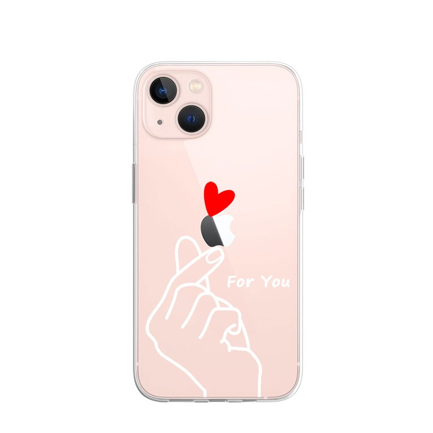 Image of Apfelkiste © - iPhone 13 Gummi Case Hülle Ultra Thin Heart For You - Transparent bei Apfelkiste.ch
