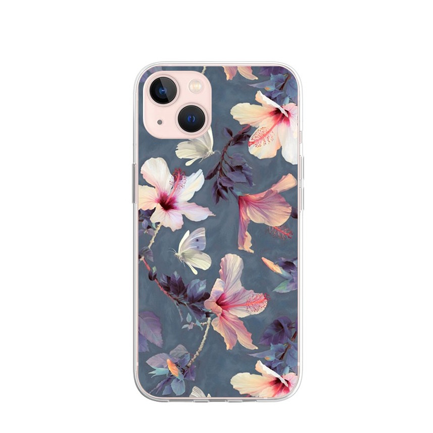 Image of Apfelkiste © - iPhone 13 Gummi Case Hülle Ultra Thin Hibiskus Blüten - Transparent bei Apfelkiste.ch