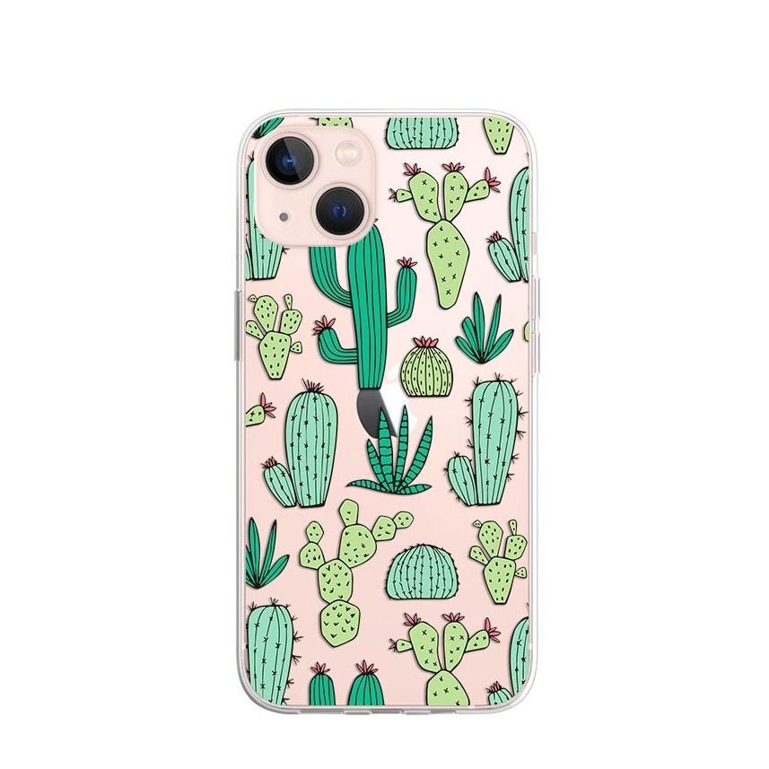 Image of Apfelkiste © - iPhone 13 Gummi Case Hülle Ultra Thin Kleiner Grüner Kaktus - Transparent bei Apfelkiste.ch