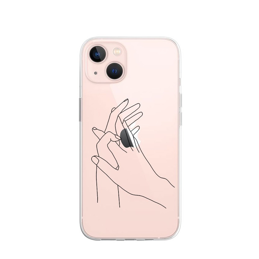 Image of Apfelkiste © - iPhone 13 Gummi Case Hülle Ultra Thin Loving Hands - Transparent bei Apfelkiste.ch