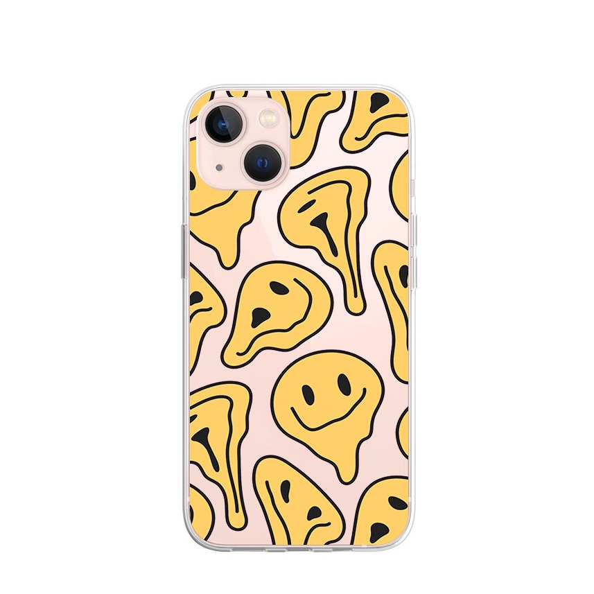 Image of Apfelkiste © - iPhone 13 Gummi Case Hülle Ultra Thin Melted Smileys - Transparent bei Apfelkiste.ch
