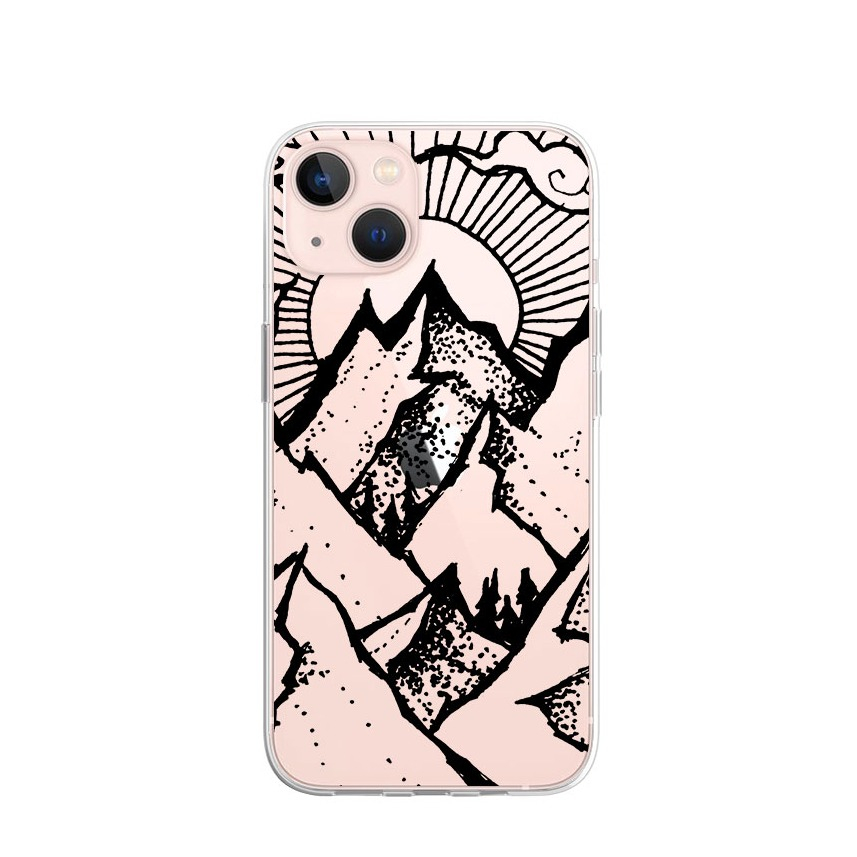 Image of Apfelkiste © - iPhone 13 Gummi Case Hülle Ultra Thin Mountains - Transparent bei Apfelkiste.ch