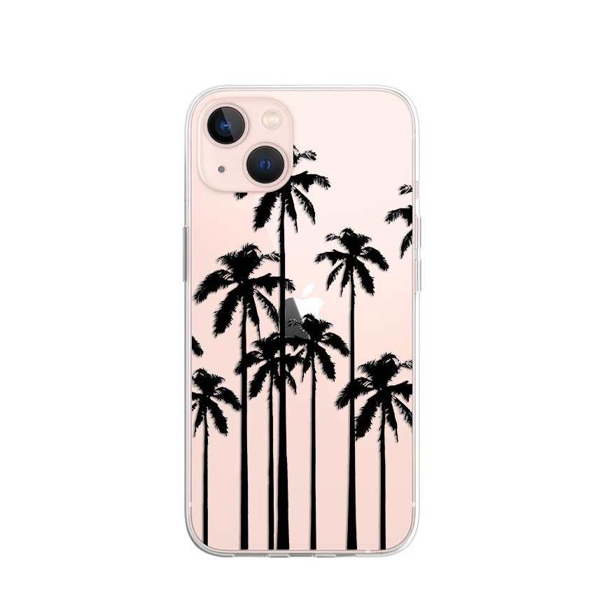 Image of Apfelkiste © - iPhone 13 Mini Gummi Case Hülle Ultra Thin Palmen - Transparent bei Apfelkiste.ch