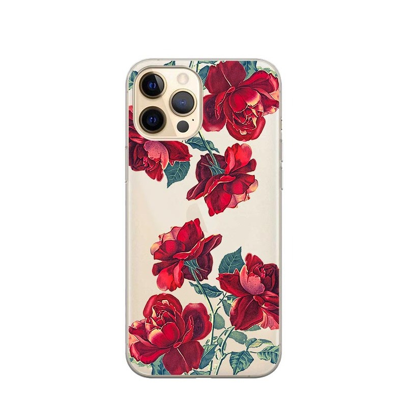 Image of Apfelkiste © - iPhone 13 Pro Gummi Case Hülle Ultra Thin Rosen - Transparent bei Apfelkiste.ch