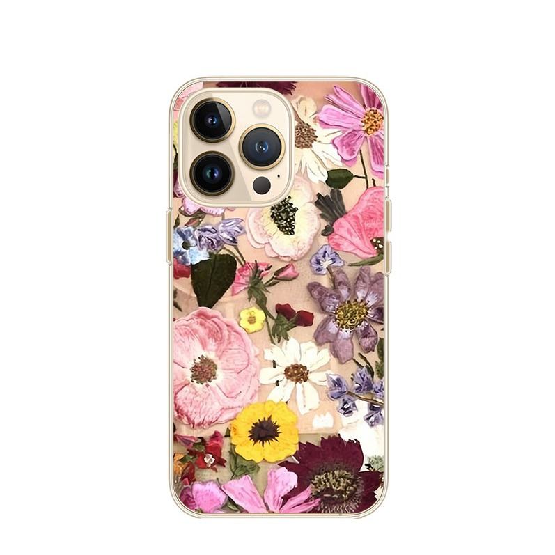 Image of Apfelkiste © - iPhone 13 Pro Gummi Case Hülle Ultra Thin Gepresste Blumen - Transparent bei Apfelkiste.ch