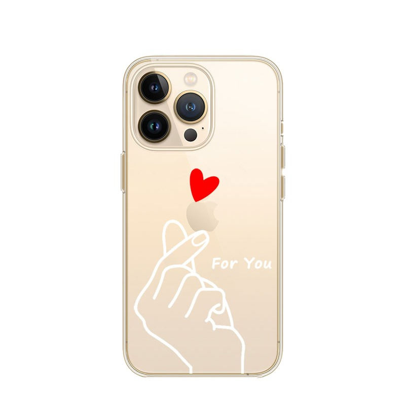 Image of Apfelkiste © - iPhone 13 Pro Gummi Case Hülle Ultra Thin Heart For You - Transparent bei Apfelkiste.ch