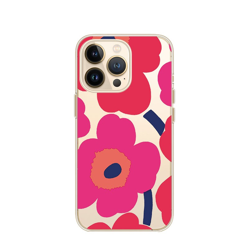 Image of Apfelkiste © - iPhone 13 Pro Gummi Case Hülle Ultra Thin Pinke Blumen - Transparent bei Apfelkiste.ch