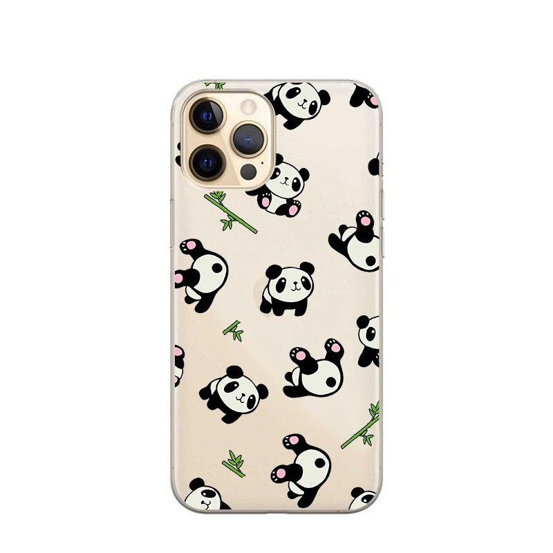 Image of Apfelkiste © - iPhone 13 Pro Gummi Case Hülle Ultra Thin Süsse Pandabären - Transparent bei Apfelkiste.ch