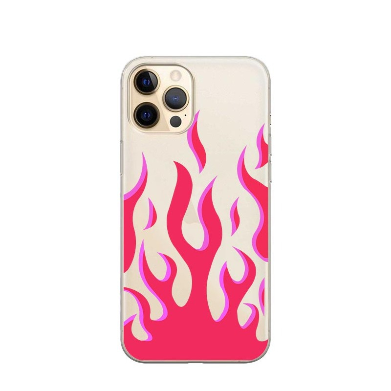 Image of Apfelkiste © - iPhone 13 Pro Max Gummi Case Hülle Ultra Thin Tattoo Flames - Rot bei Apfelkiste.ch
