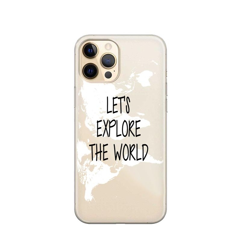 Image of Apfelkiste © - iPhone 13 Pro Max Gummi Case Hülle Ultra Thin Let's Explore The World - Transparent bei Apfelkiste.ch