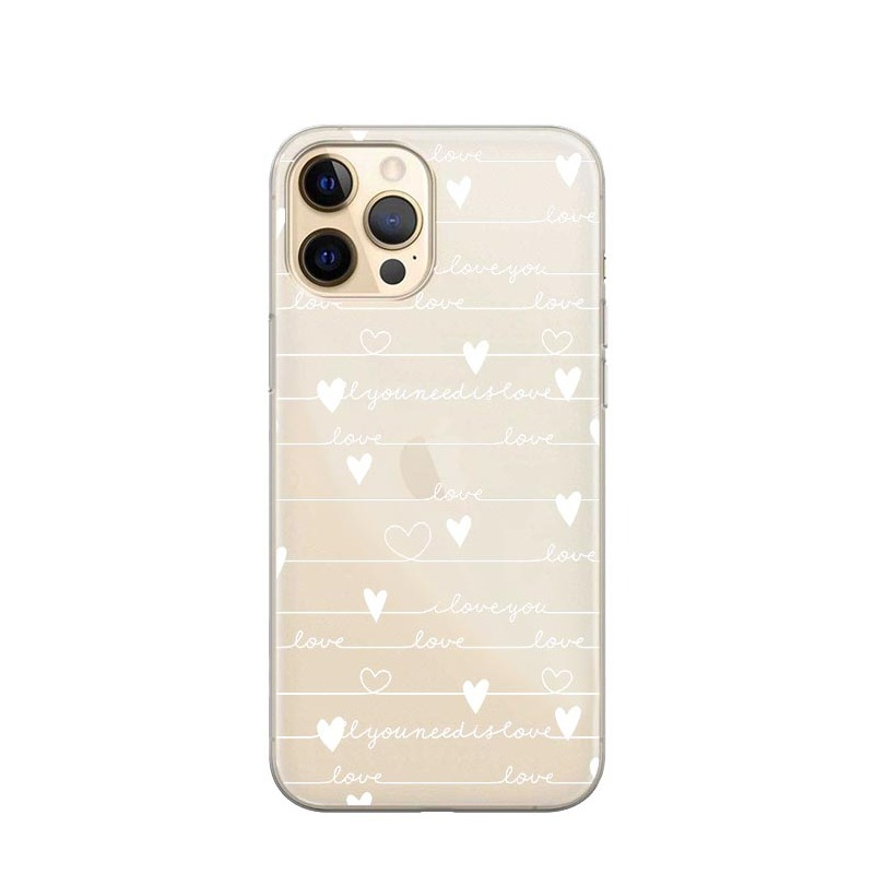 Image of Apfelkiste © - iPhone 13 Pro Max Gummi Case Hülle Ultra Thin Love Hearts - Transparent bei Apfelkiste.ch
