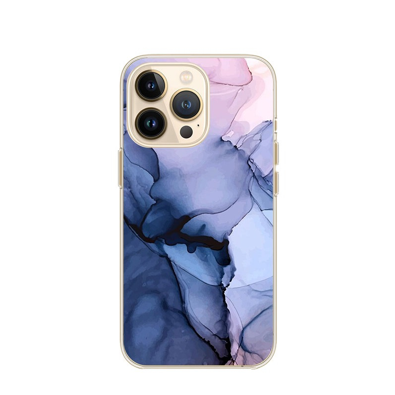 Image of Apfelkiste © - iPhone 13 Pro Max Gummi Case Hülle Ultra Thin Marble Marmor - Blau / Lila bei Apfelkiste.ch