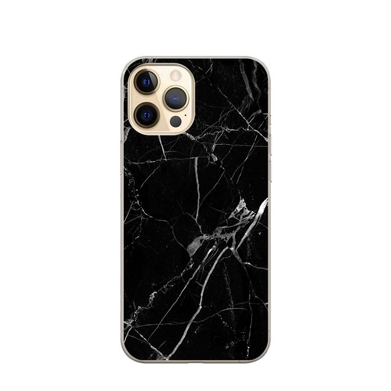 Image of Apfelkiste © - iPhone 13 Pro Max Gummi Case Hülle Ultra Thin Marmor Marble - Schwarz bei Apfelkiste.ch