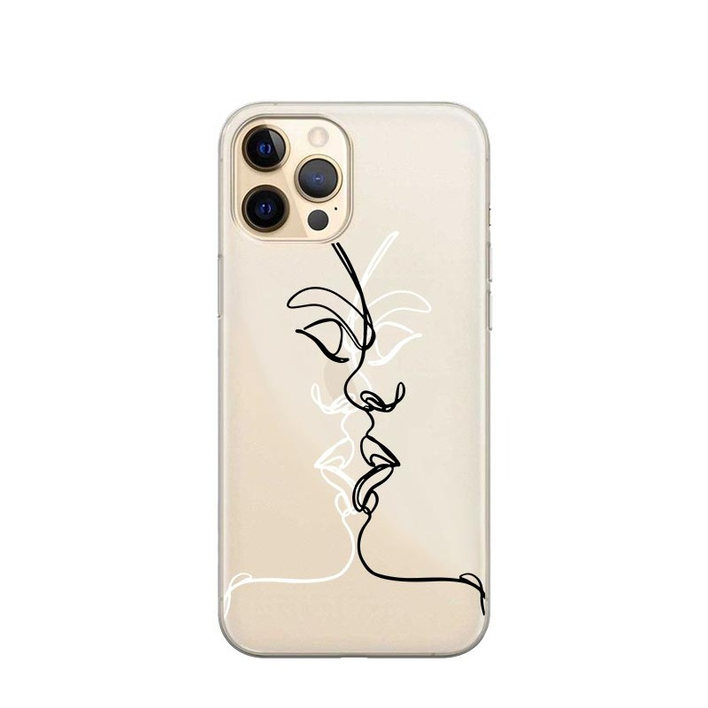 Image of Apfelkiste © - iPhone 13 Pro Max Gummi Case Hülle Ultra Thin Modern Art - Schwarz / Weiss bei Apfelkiste.ch