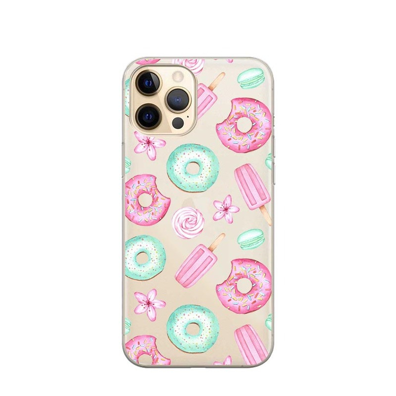 Image of Apfelkiste © - iPhone 13 Pro Max Gummi Case Hülle Ultra Thin Sweets - Rosa / Türkis bei Apfelkiste.ch