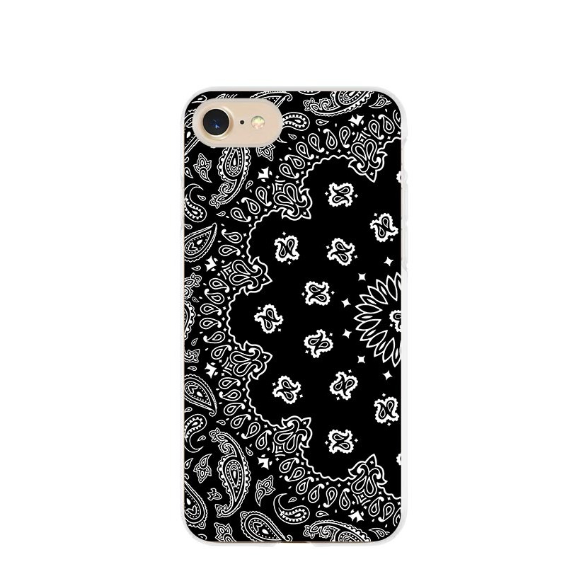 Image of Apfelkiste © - iPhone SE (2022/2020) / 8 / 7 / 6S Gummi Case Hülle Ultra Thin Mandala - Schwarz / Weiss bei Apfelkiste.ch