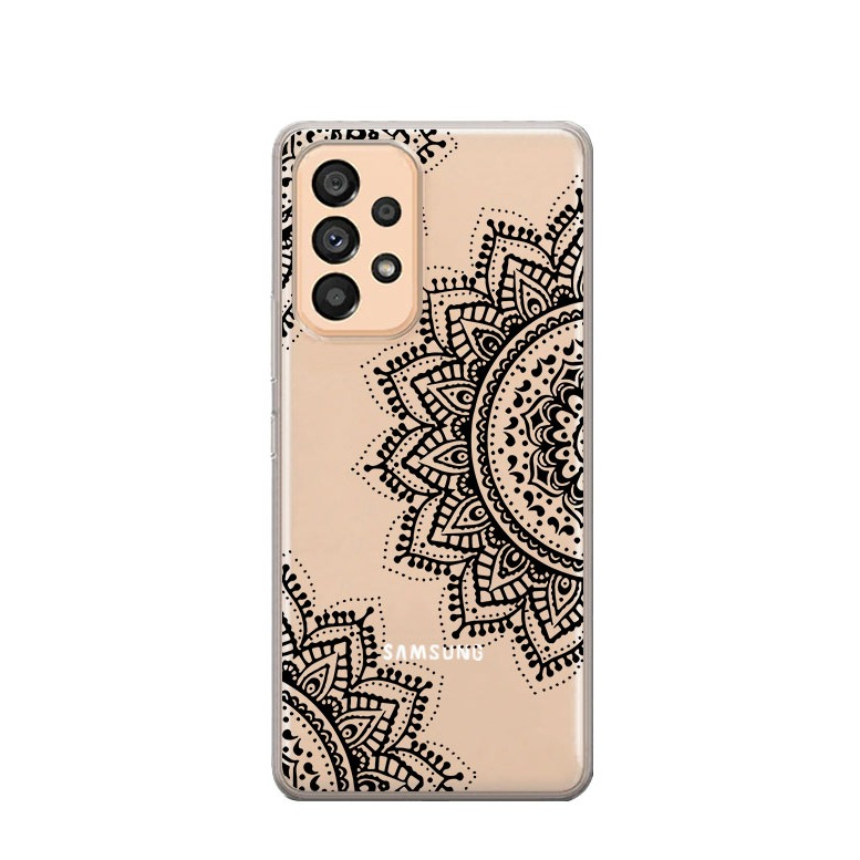 Image of Apfelkiste © - Samsung Galaxy A13 Gummi Case Hülle Ultra Thin Henna Mandala - Transparent / Schwarz bei Apfelkiste.ch