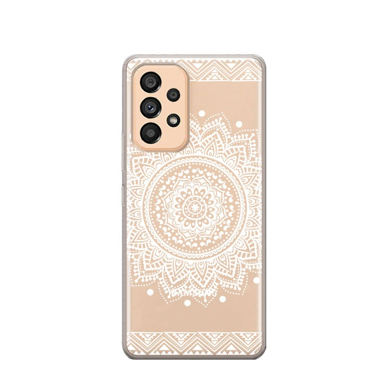 Image of Apfelkiste © - Samsung Galaxy A33 5G Gummi Case Hülle Ultra Thin Mandala - Transparent / Weiss bei Apfelkiste.ch