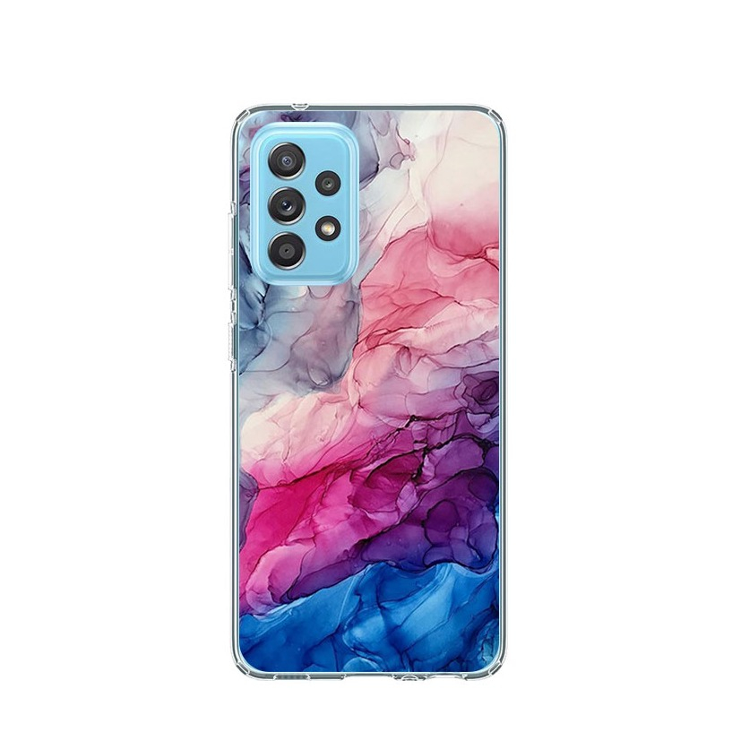 Image of Apfelkiste © - Samsung Galaxy A52s 5G / A52 (5G) Gummi Case Hülle Ultra Thin Marble Marmor - Blau / Pink bei Apfelkiste.ch