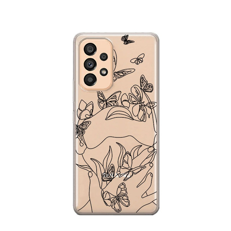 Image of Apfelkiste © - Samsung Galaxy A53 5G Gummi Case Hülle Ultra Thin Butterfly Woman - Transparent bei Apfelkiste.ch