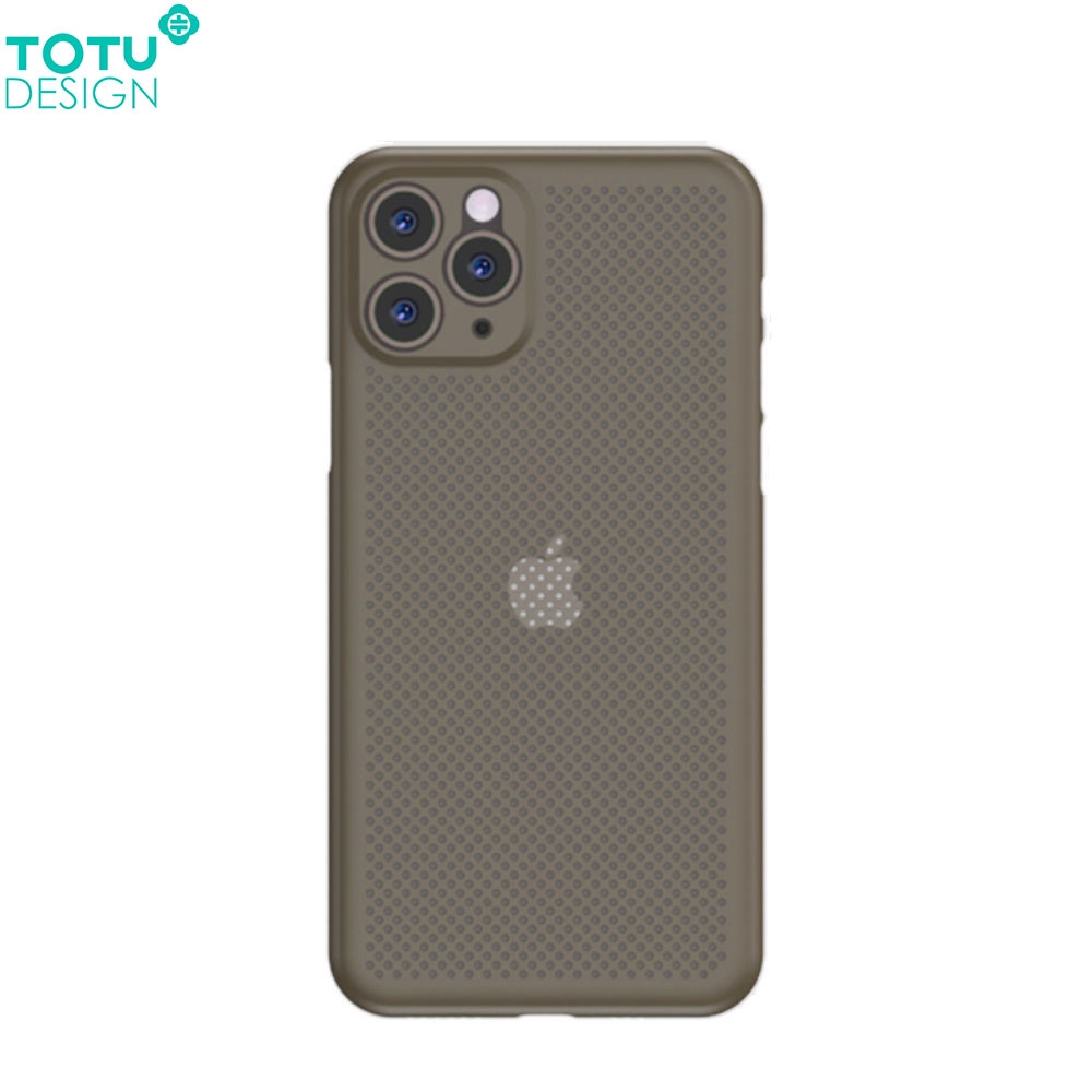 iPhone 11 Pro Max Ultra Thin Kunststoff Hülle Mesh Design - Grau / Transparent