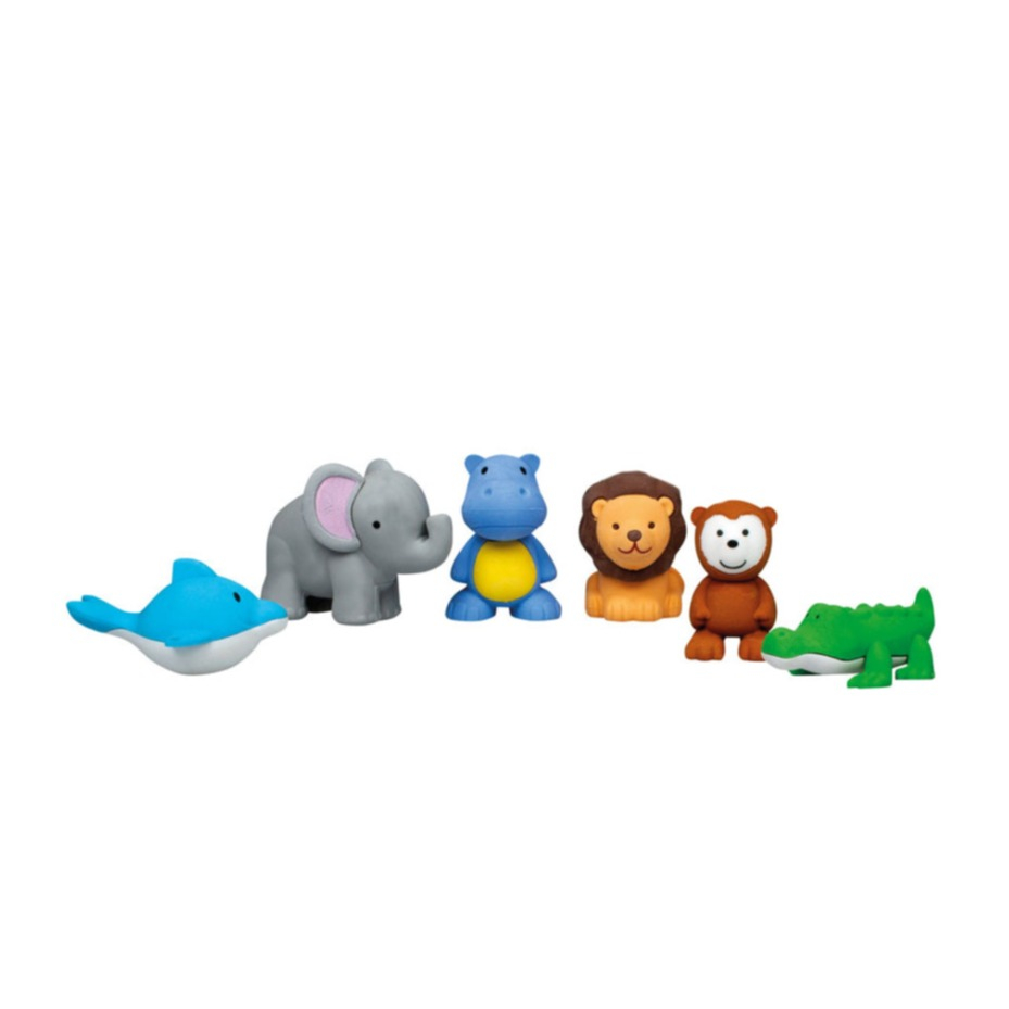 Image of Trendhaus - (6er Set) 3D Radiergummi Schul Radierer (945983) - Dschungel Tiere bei Apfelkiste.ch