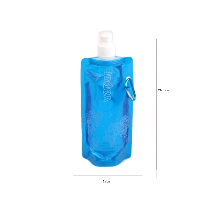 600ml) Trinkblase Faltbare Wasserbeutel Flasche Blau