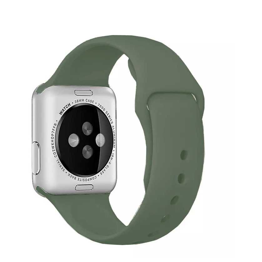 Image of Changee - Apple Watch (45/44/42 mm) Silikon Sport Armband (Grösse S/M) - Dunkelgrün bei Apfelkiste.ch