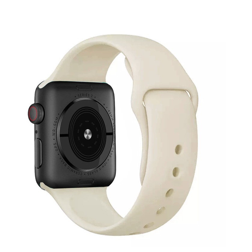 Image of Changee - Apple Watch (45/44/42 mm) Silikon Sport Armband (Grösse S/M) - Beige bei Apfelkiste.ch