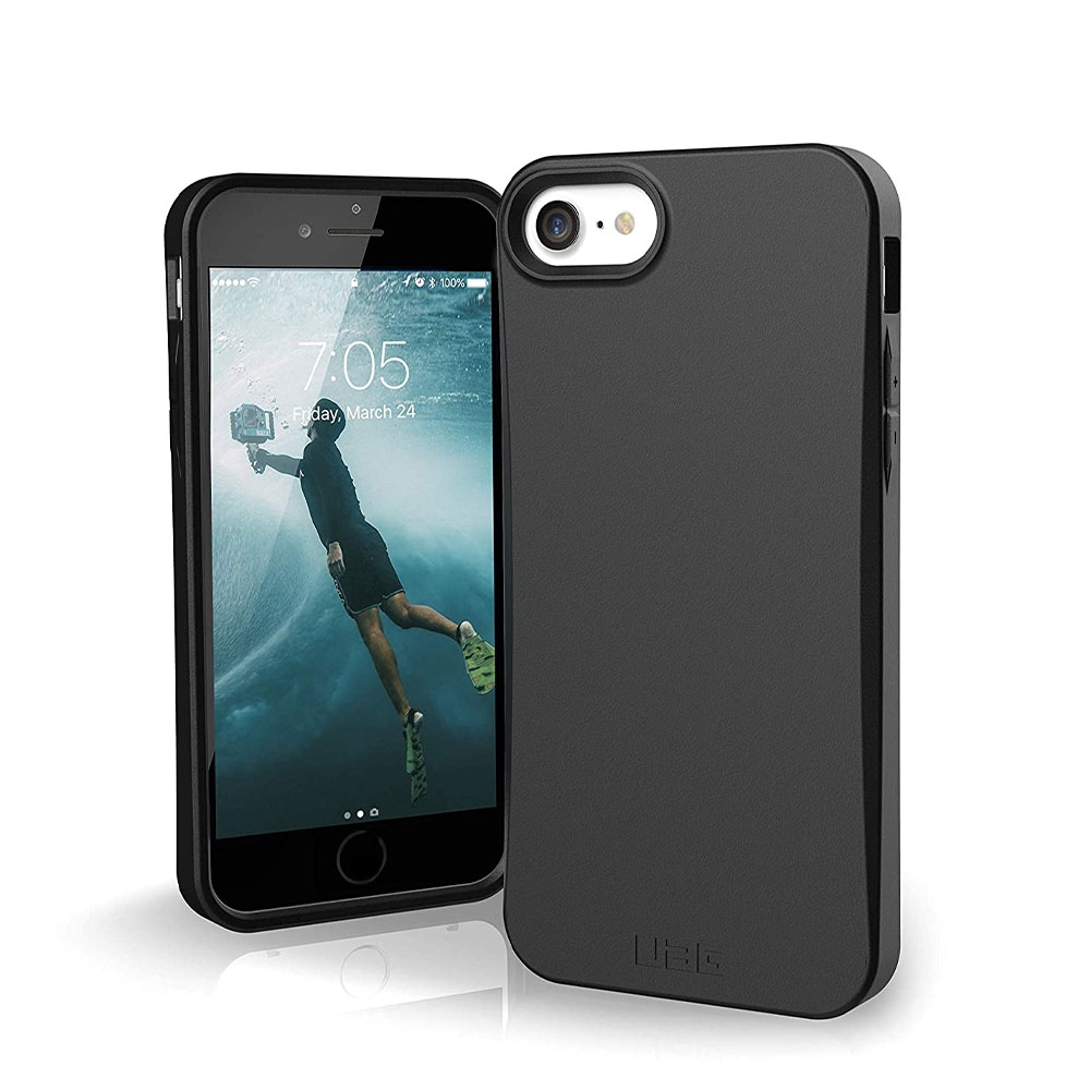 Image of UAG Urban Armor Gear - iPhone SE (2022/2020) / 8 / 7 / 6S Bio Gummi Hülle Outback Eco Friendly Nachhaltig Kompostierbar (112045114040) - Schwarz bei Apfelkiste.ch