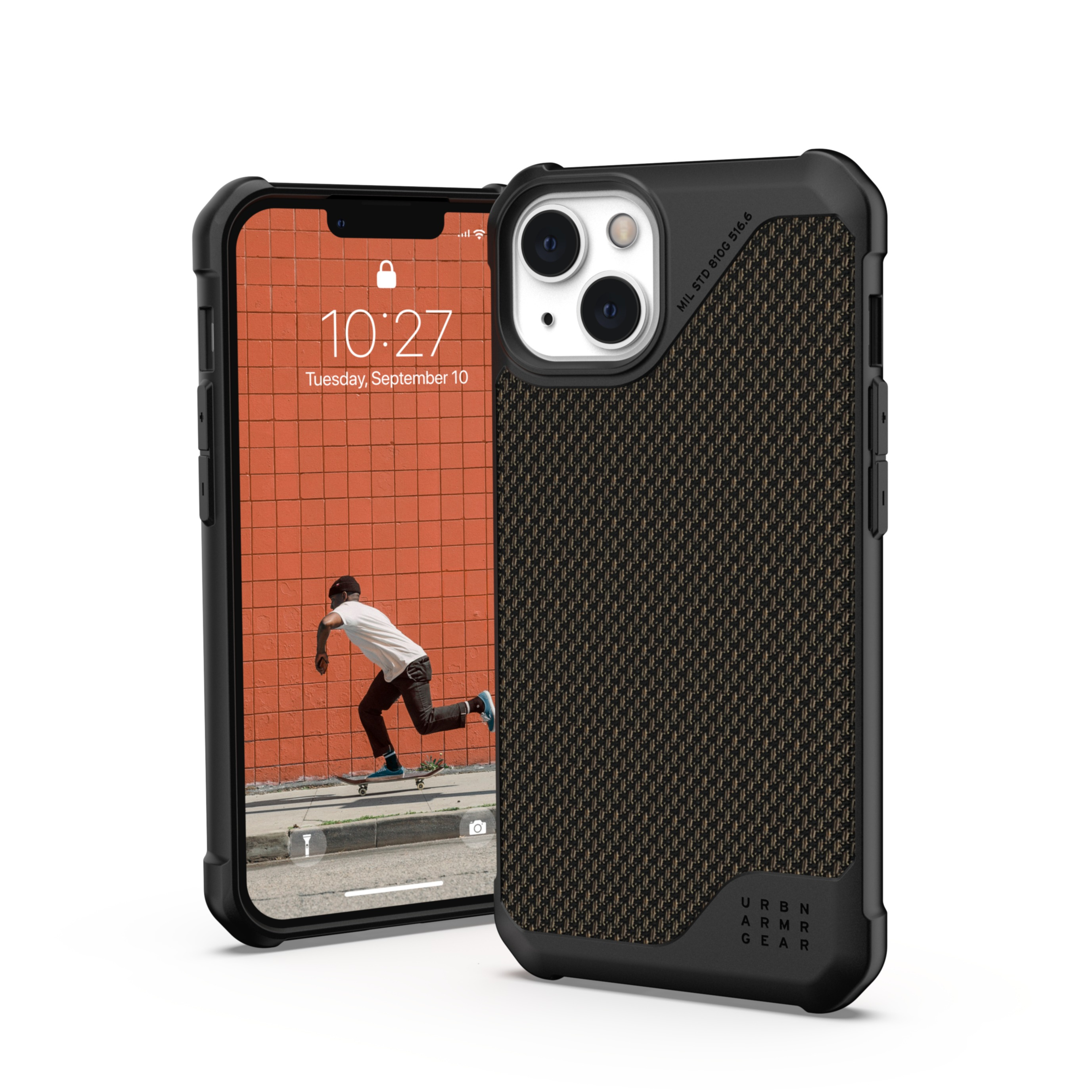 Image of UAG Urban Armor Gear - iPhone 13 MagSafe Schutzhülle Metropolis LT (11317O113972) - Kevlar Olive bei Apfelkiste.ch