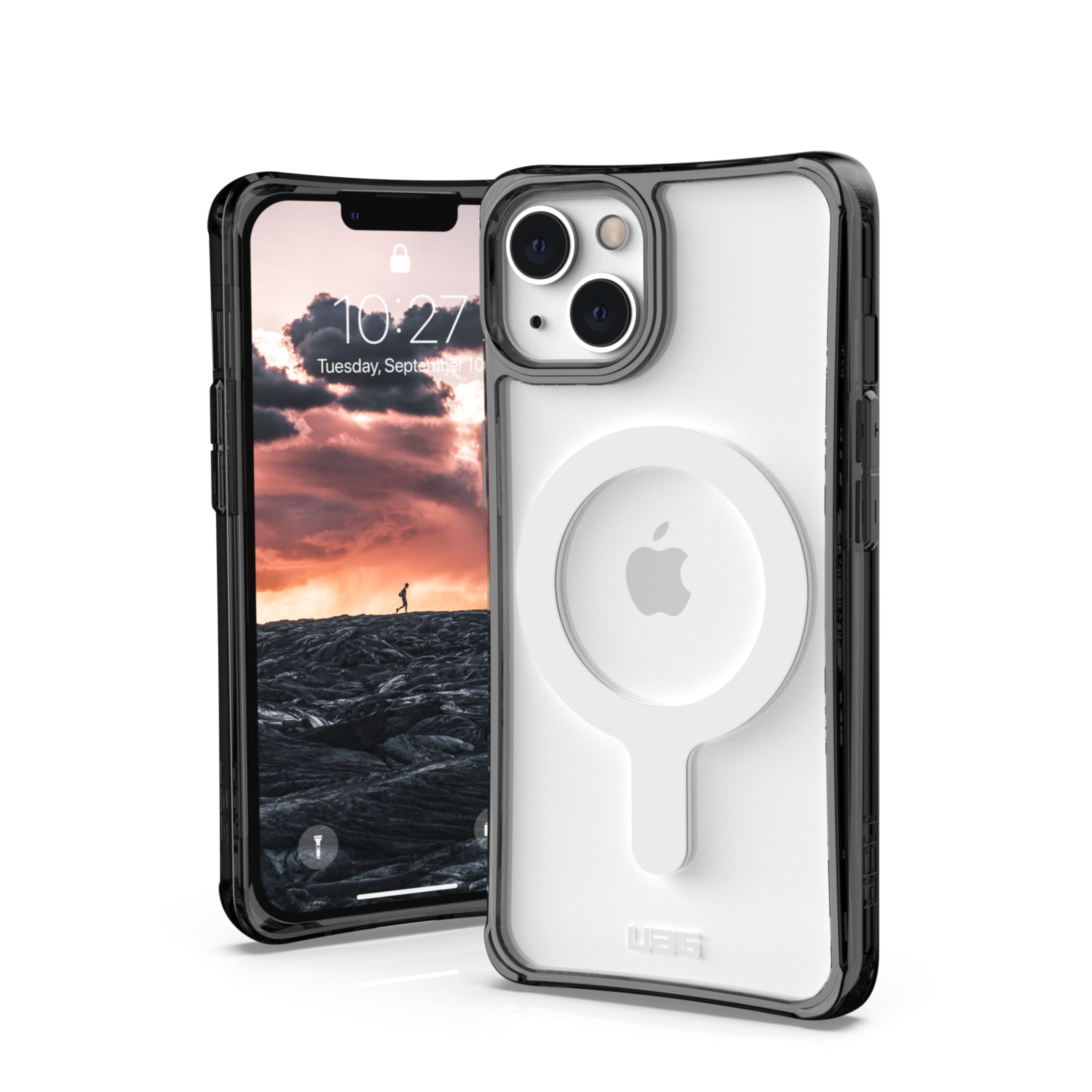 Image of UAG Urban Armor Gear - iPhone 13 MagSafe Hybrid Schutzhülle Plyo (113172183131) - Schwarz / Transparent (Ash) bei Apfelkiste.ch