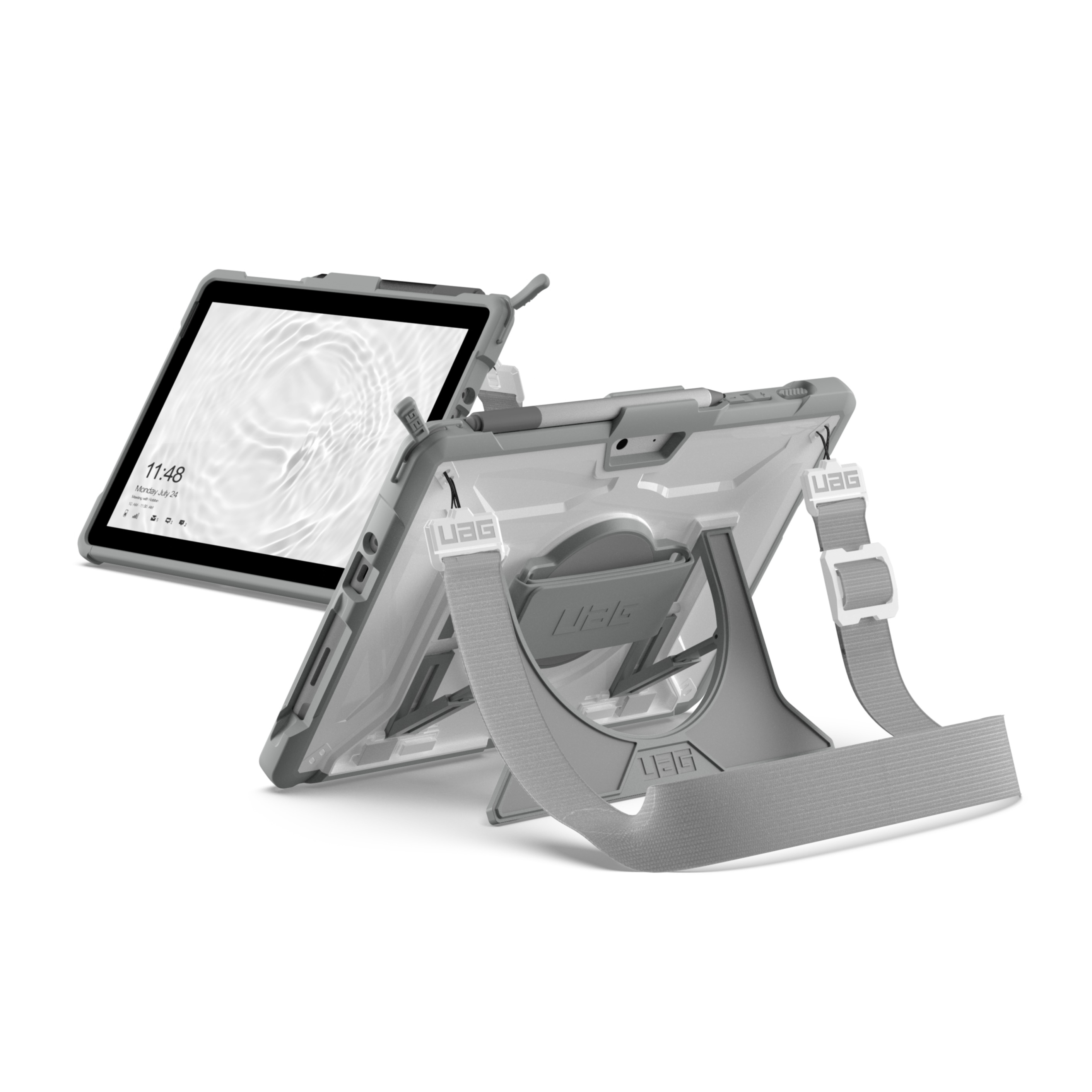 Image of UAG Urban Armor Gear - Microsoft Surface Go 3 / Go 2 / Go Schutzhülle Plasma Case Handschlaufe + Schultergurt (321073B14130) - Weiss / Grau bei Apfelkiste.ch
