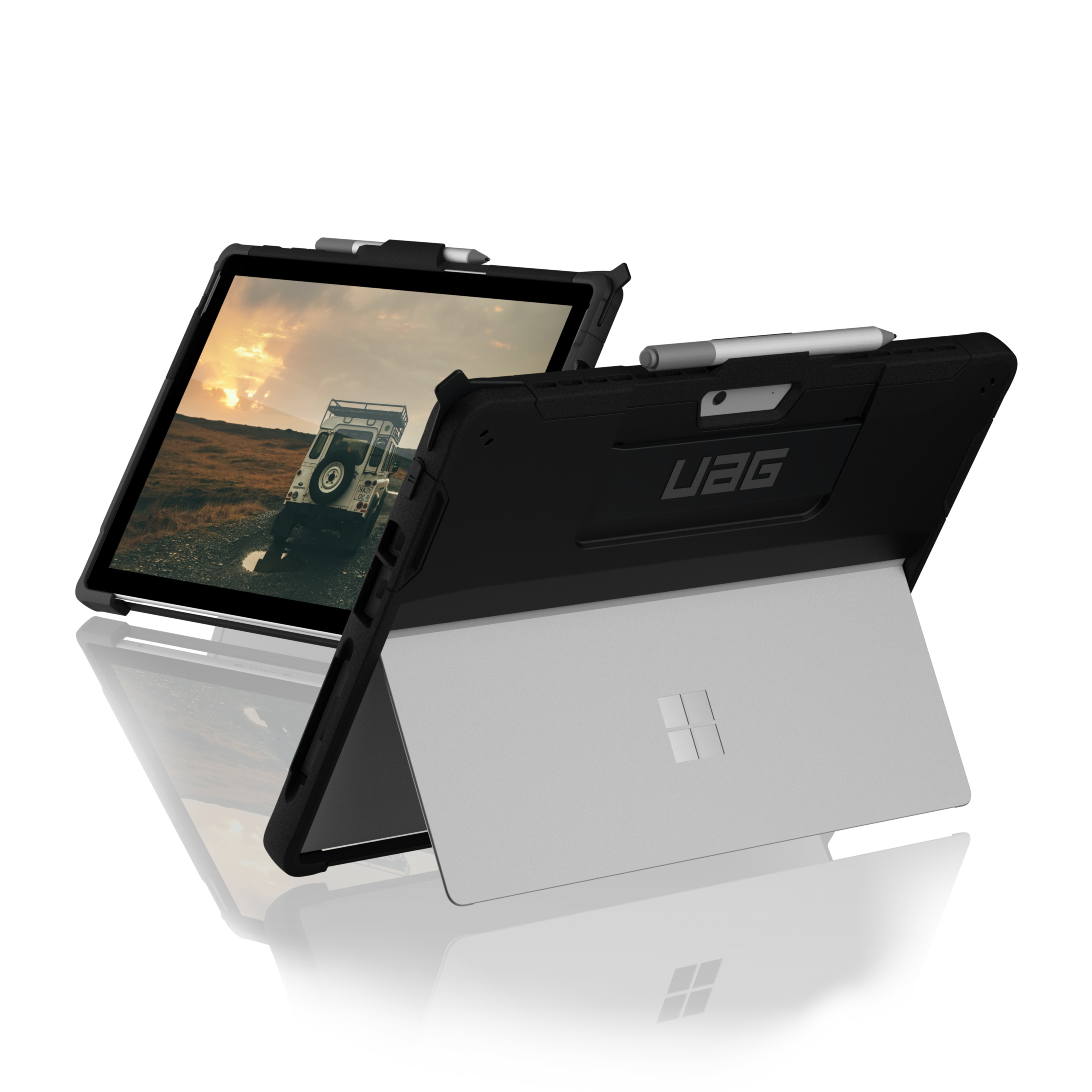 Image of UAG Urban Armor Gear - Microsoft Surface Pro 8 Outdoor Schutz Hülle Back Cover Scout + Kickstand (32326HB14040) (Bulk) - Schwarz bei Apfelkiste.ch