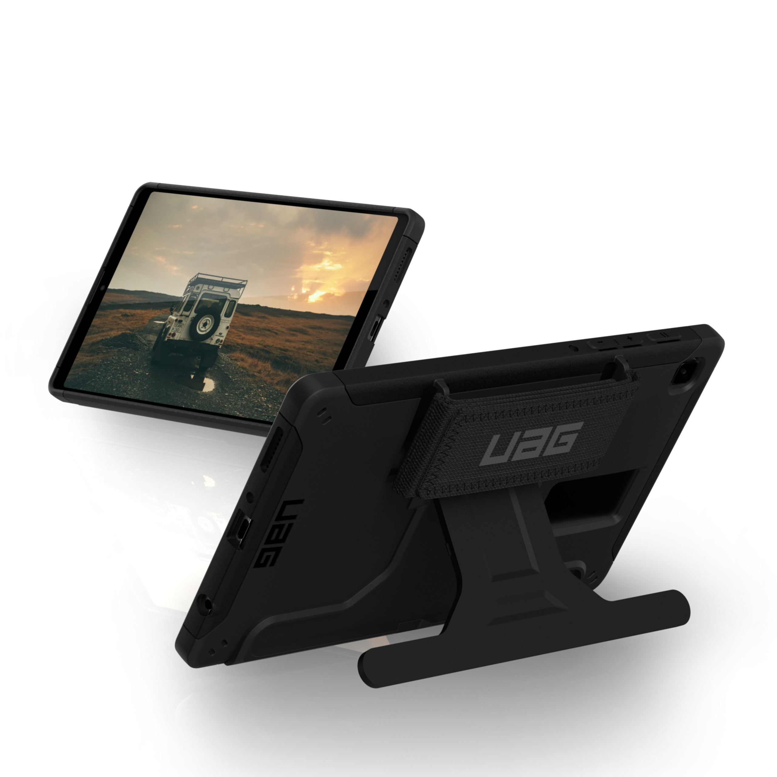 Image of UAG Urban Armor Gear - Samsung Galaxy Tab A7 Lite Outdoor Schutz Hülle Back Cover Scout + Kickstand (22270H114040) - Schwarz bei Apfelkiste.ch