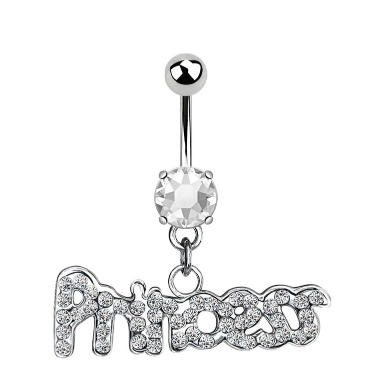 Image of Chirurgenstahl Bauchnabelpiercing mit Anhänger Princess - Silber bei Apfelkiste.ch