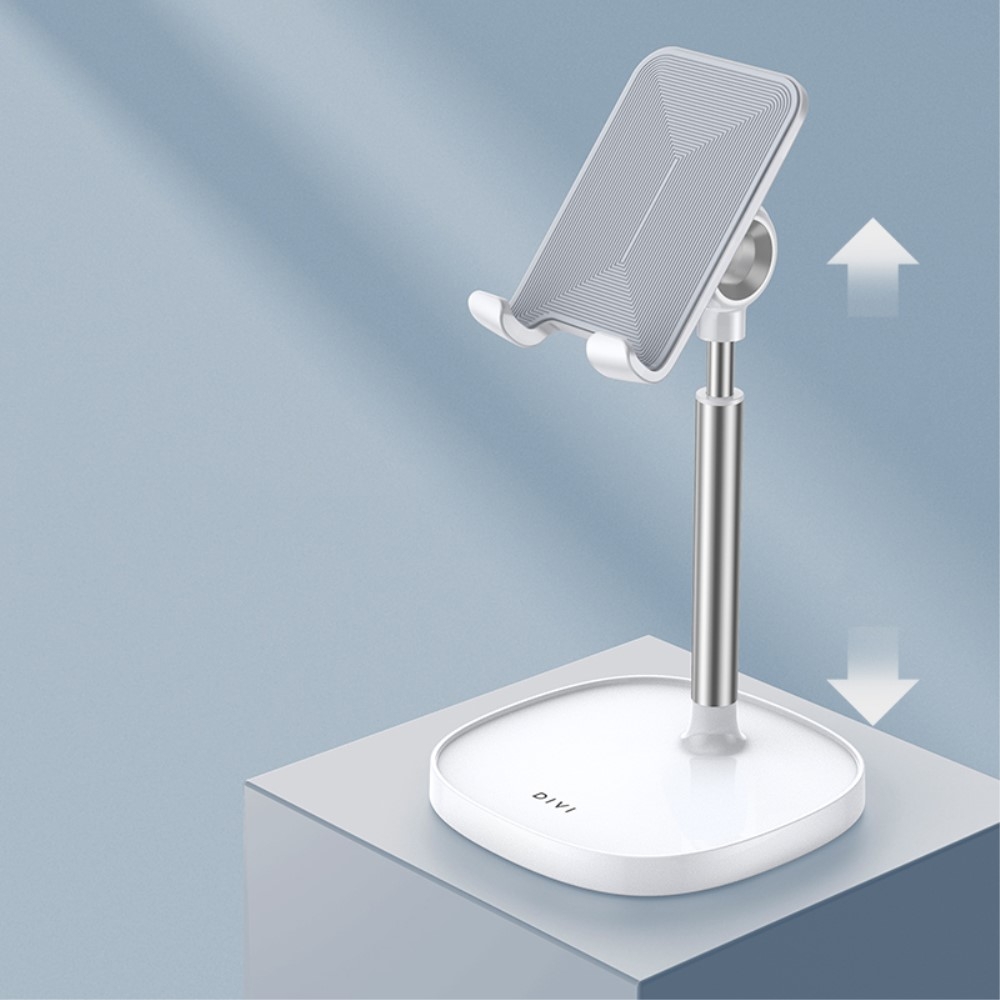 Image of DIVI - Universal Smartphone / Tablet Tischständer Halterung 360° Grad drehbar + Höhenverstellbar (bis 11") - Grau / Weiss bei Apfelkiste.ch