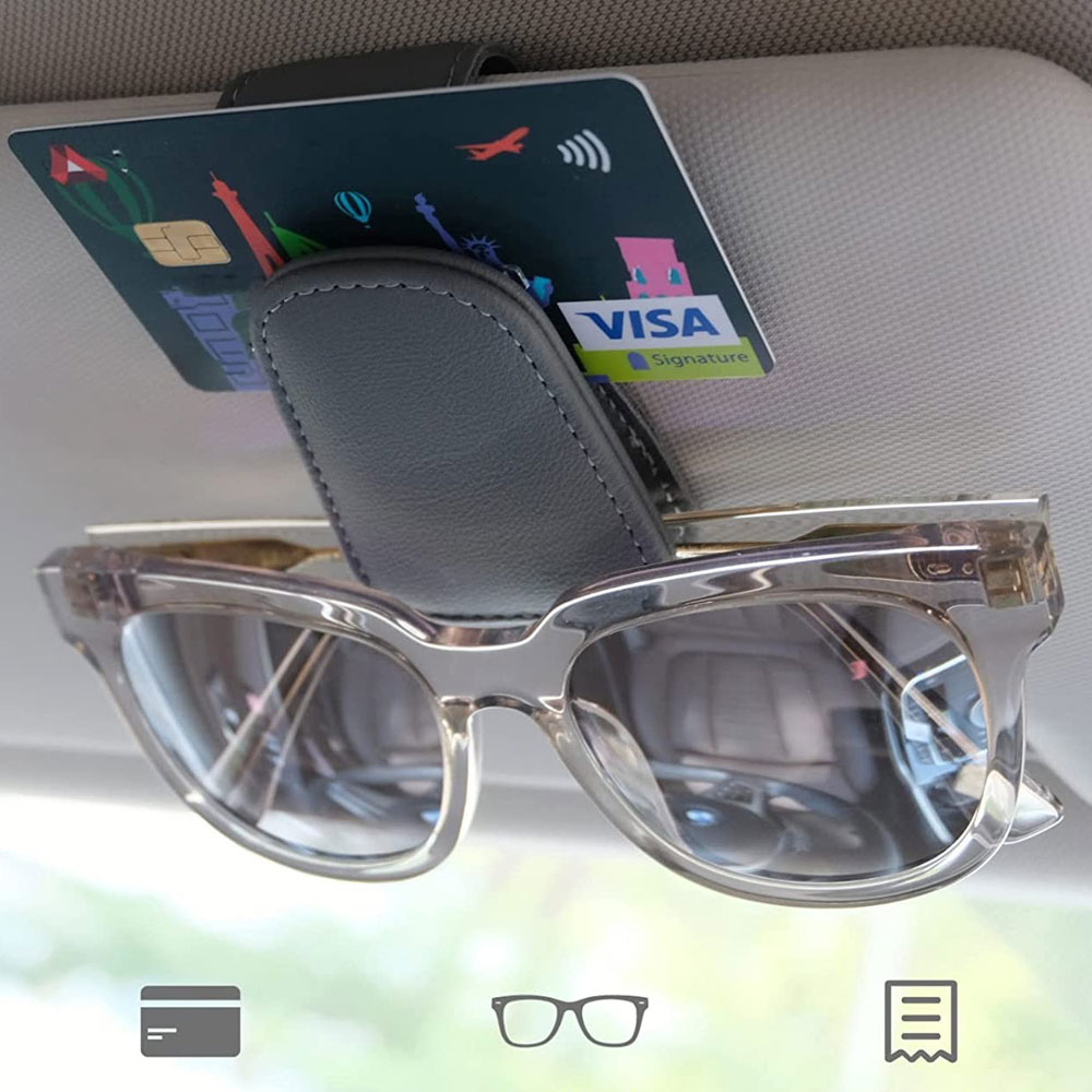 Grau Auto Sonnenblende Brillenetui Halter Sonnenbrille Box Für