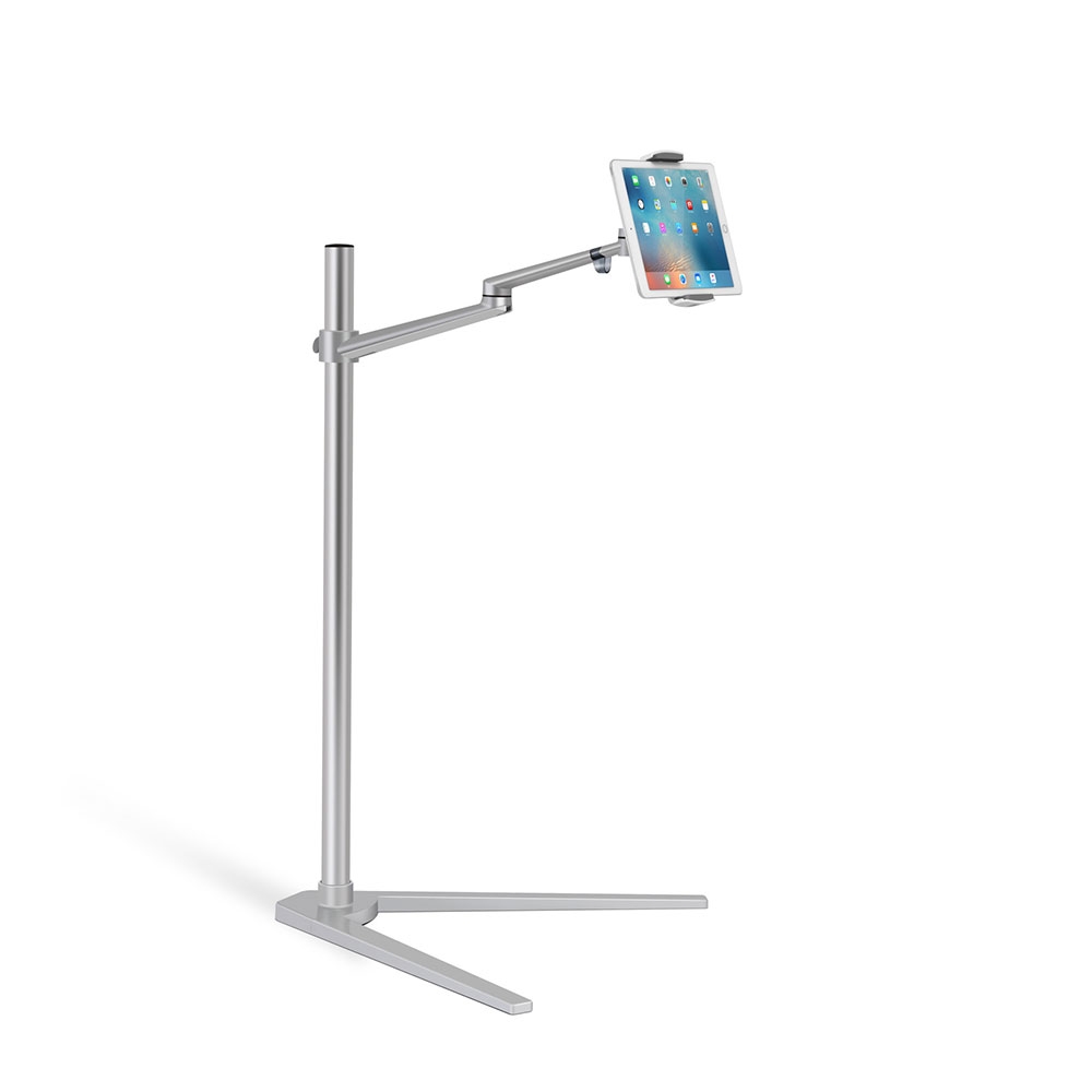 Image of Upergo - 360 Grad Universal Höhenverstellbare Stativ Halterung Bodenständer für Tablets / Smartphones (4"-13") - Silber bei Apfelkiste.ch