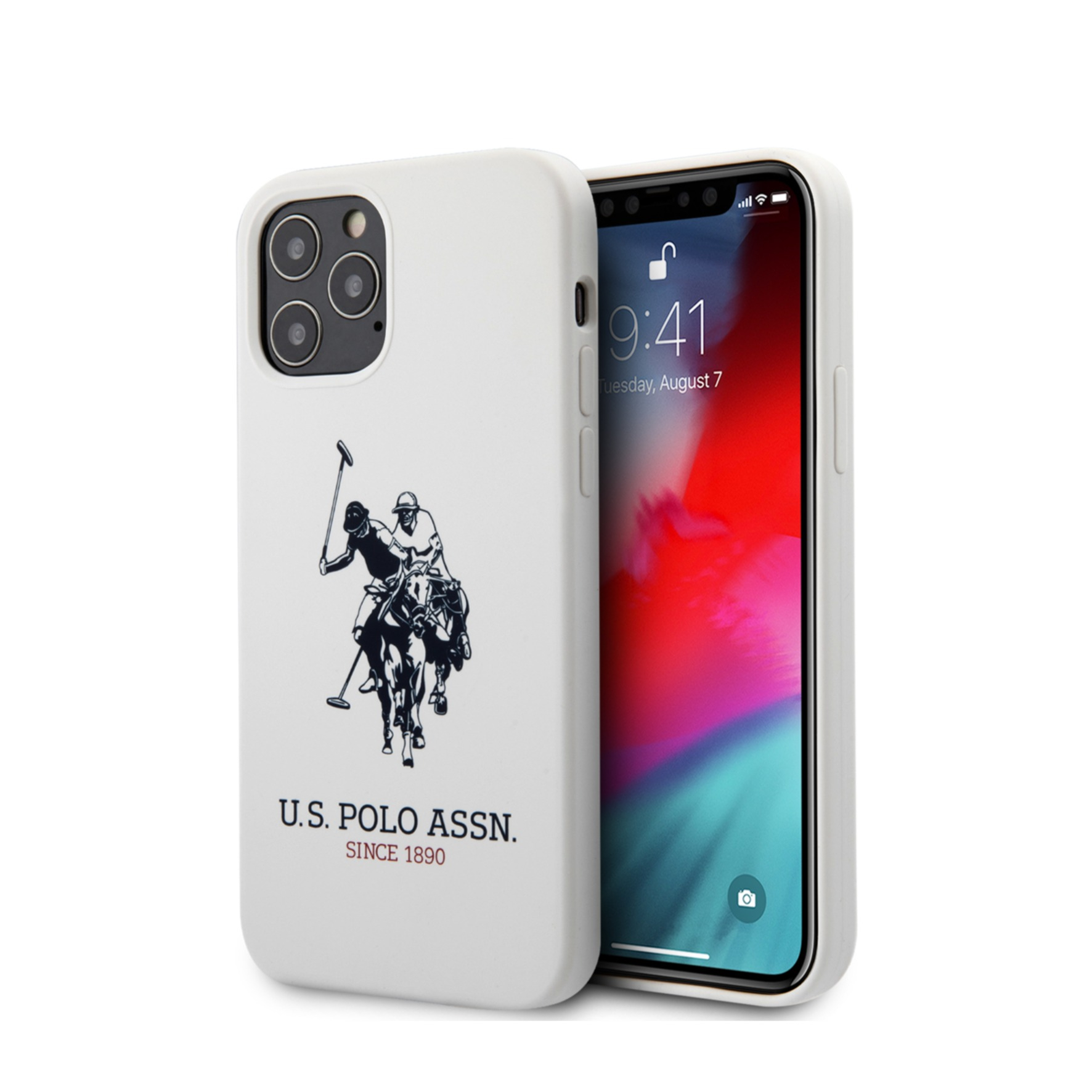 Image of U.S. Polo Assn. - iPhone 12 / iPhone 12 Pro Silikon Soft Touch Hülle (USHCP12MSLHRWH) - Weiss bei Apfelkiste.ch