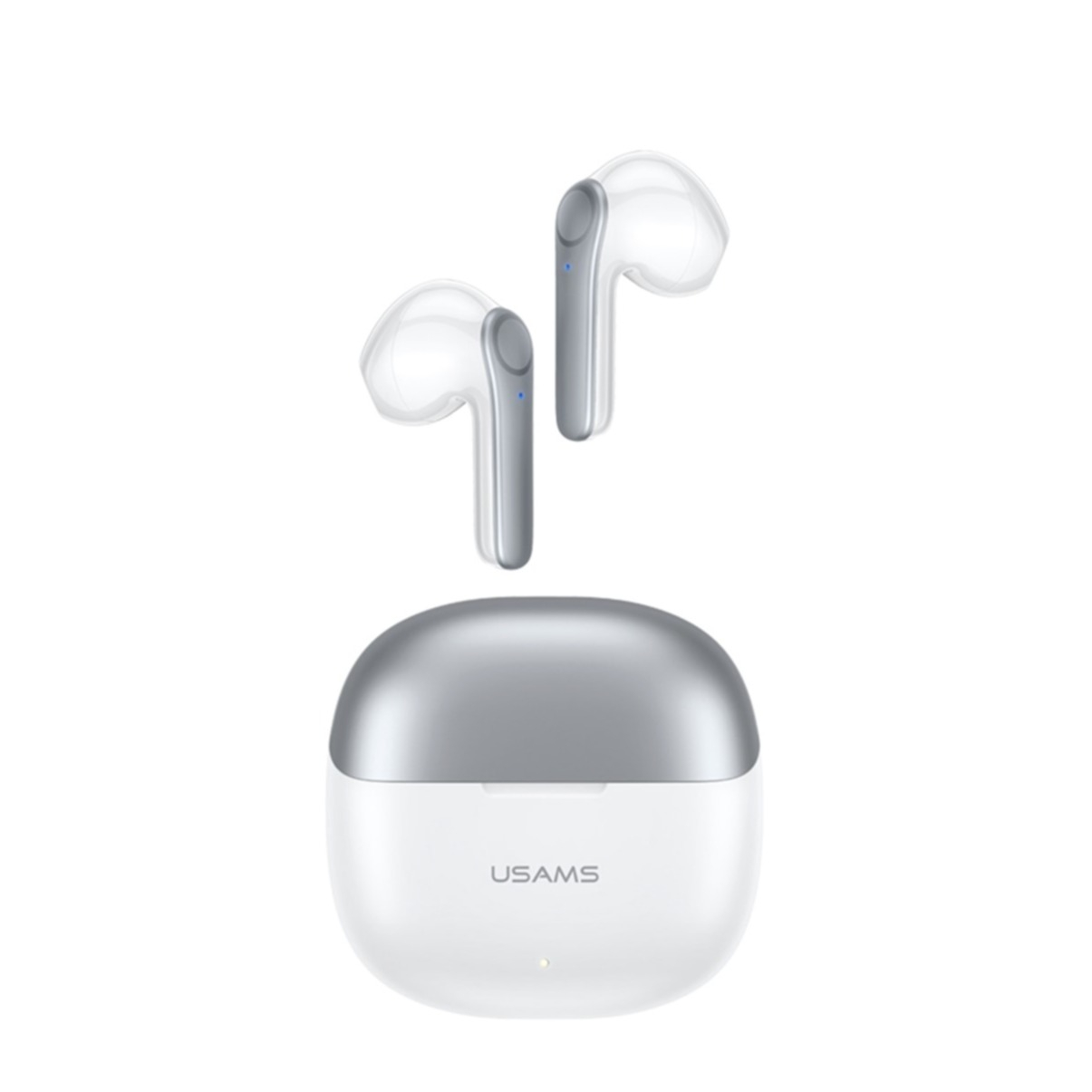 Image of USAMS - XH09 TWS Bluetooth 5.1 In-Ear Kopfhörer Headset + Lade Case (300mAh) - Weiss / Silber bei Apfelkiste.ch
