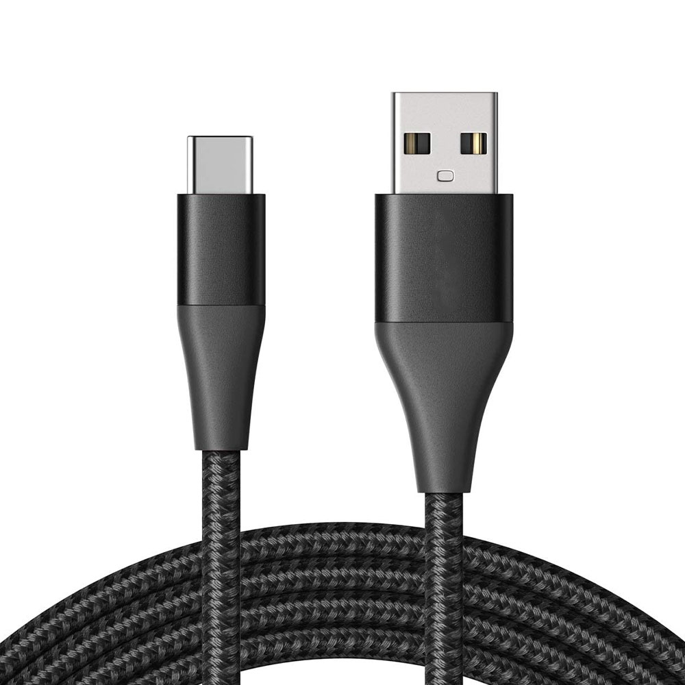 Image of (3m) USB auf USB C Ladekabel Datenkabel Nylon - Schwarz bei Apfelkiste.ch