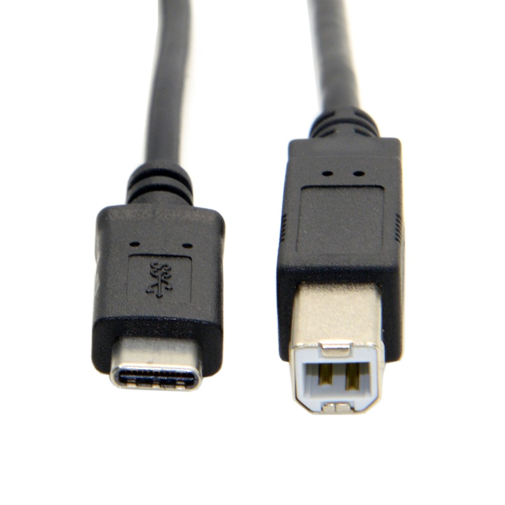 Image of (1m) USB C auf USB B Kabel für Drucker Scanner Festplatten - Schwarz bei Apfelkiste.ch